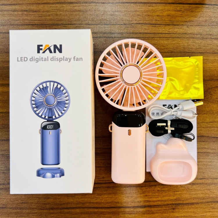 USB Handheld Digital Display Folding Aromatherapy Fan, Battery Capacity: 5000mAh(N15 Pink) - Consumer Electronics by buy2fix | Online Shopping UK | buy2fix