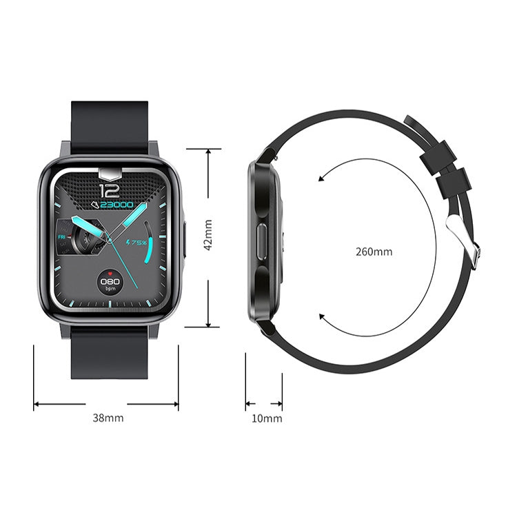 LOANIY F60 1.7 Inch Body Temperature Detection Smart Watch(Black) - Smart Wear by LOANIY | Online Shopping UK | buy2fix