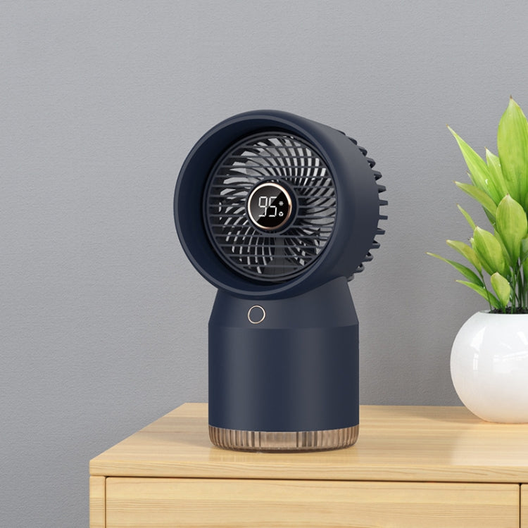 Spray Humidified LED Digital Display Office Home Fan, Style: USB Direct Plug(Blue) - Consumer Electronics by buy2fix | Online Shopping UK | buy2fix