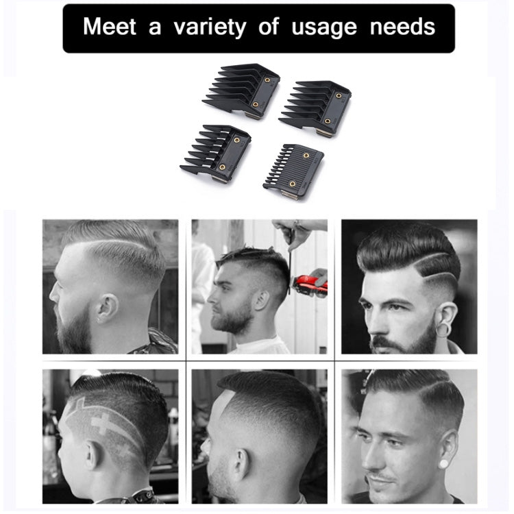 4 In 1 Hair Clipper Limit Comb Barber Tool Accessories(Black) - Hair Trimmer by buy2fix | Online Shopping UK | buy2fix