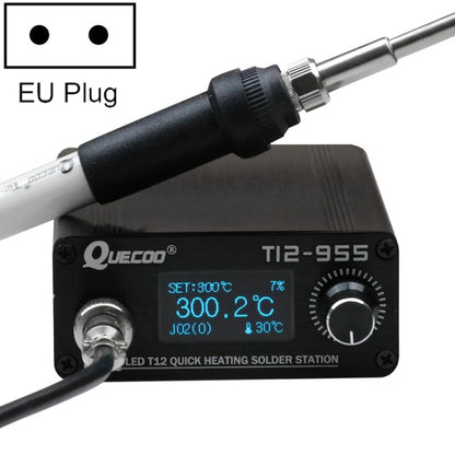 QUECOO 1.3-inch Screen Constant Temperature Soldering Iron, Set: EU Plug (955+P9) - Electric Soldering Iron by QUECOO | Online Shopping UK | buy2fix