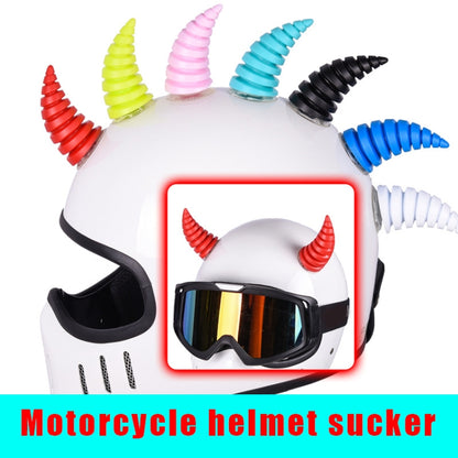 2PCS Motorcycle Horn Sucker Helmet Decoration(Blue) - In Car by buy2fix | Online Shopping UK | buy2fix