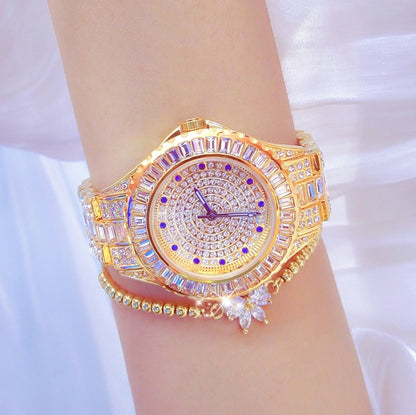 BS Bee Sister FA1686 Diamond Inlaid Ladies Watch Jewelry Chain Watch(Gold) - Alloy Watches by BS Bee Sister | Online Shopping UK | buy2fix