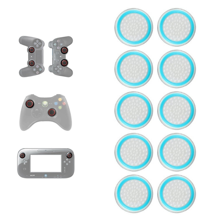 10 PCS Gamepad Silicone Luminous Button Cap Rocker Cap For PS5/PS4/PS3/ONE/360/PRO/series X/S(Transparent Blue Circle) - Cases by buy2fix | Online Shopping UK | buy2fix