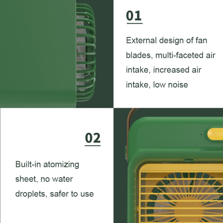 F05 USB Portable Mini Multifunctional Spray Cooling Fan, Spec: Battery Model (Green) - Consumer Electronics by buy2fix | Online Shopping UK | buy2fix