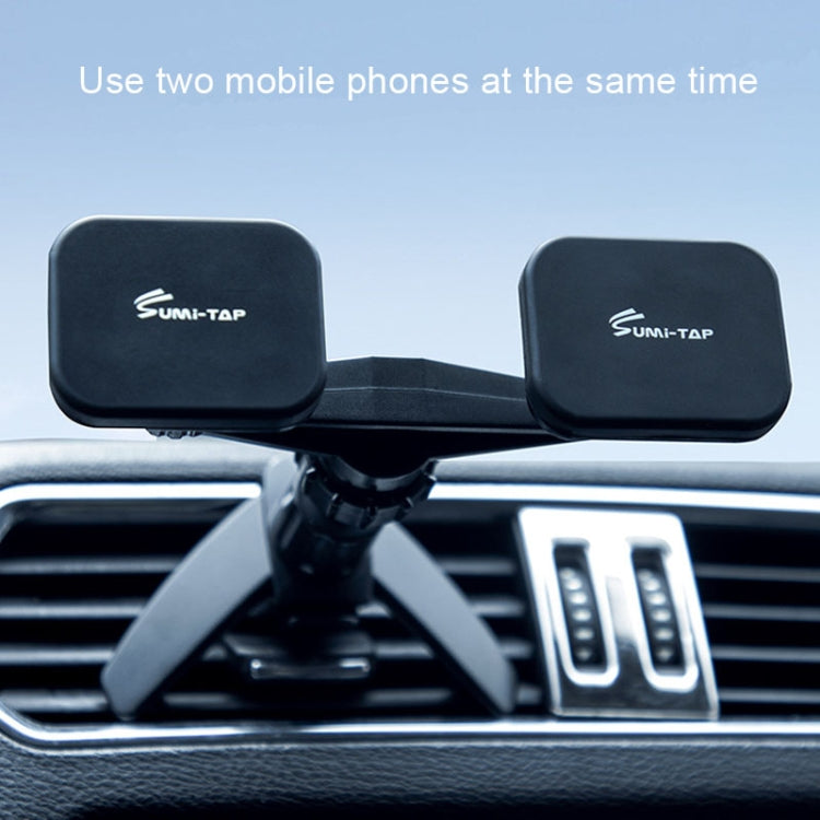 SUMITAP STH-S44Y Car Mobile Phone Double Head Magnetic Stand(Blue) - In Car by SUMITAP | Online Shopping UK | buy2fix