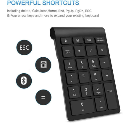 BT304 22 Keys Laptop Mini Wireless Keyboard, Spec: Bluetooth (Black) - Wireless Keyboard by buy2fix | Online Shopping UK | buy2fix