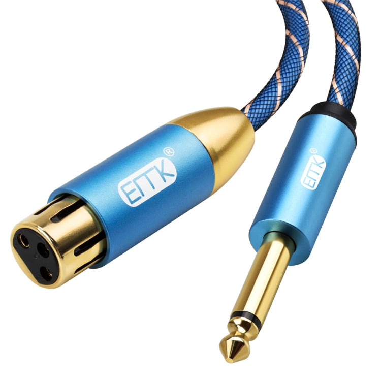 EMK KN603 2Pin 6.5mm Canon Line Balanced Audio Microphone Line,Cable Length: 3m(Blue) - Microphone Audio Cable & Connector by EMK | Online Shopping UK | buy2fix