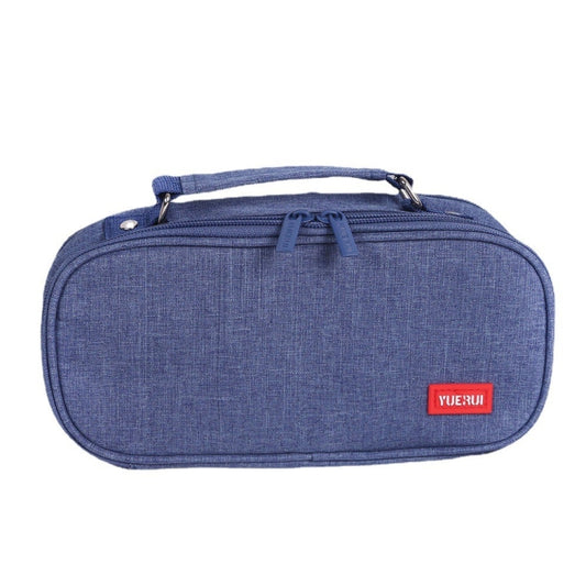 Large Capacity Multi-layer Portable Stationery Bag Canvas Pen Bag(Blue) - Pen Holder by buy2fix | Online Shopping UK | buy2fix