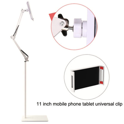 135cm Mobile Phone Tablet Live Broadcast Bedside Lifting Bracket Cantilever Floor Model (White) - Lazy Bracket by buy2fix | Online Shopping UK | buy2fix