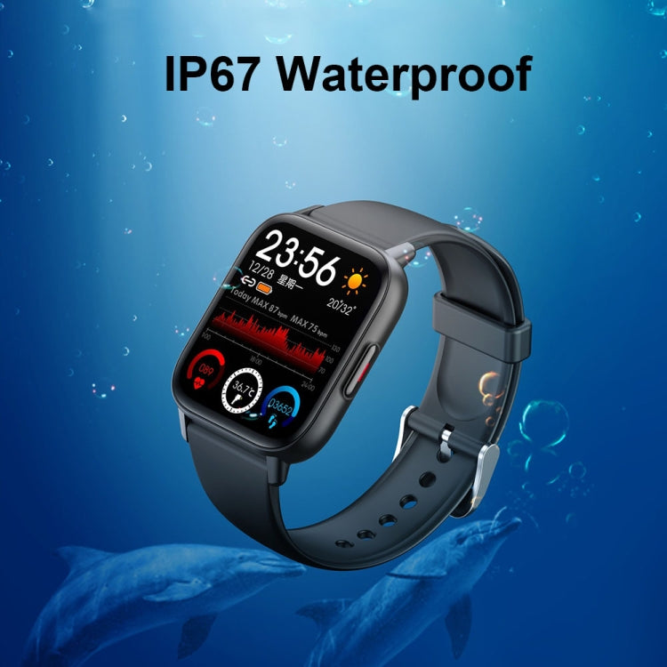 QS16Pro 1.69-Inch Health Monitoring Waterproof Smart Watch, Supports Body Temperature Detection, Color: Black Steel - Smart Wear by buy2fix | Online Shopping UK | buy2fix