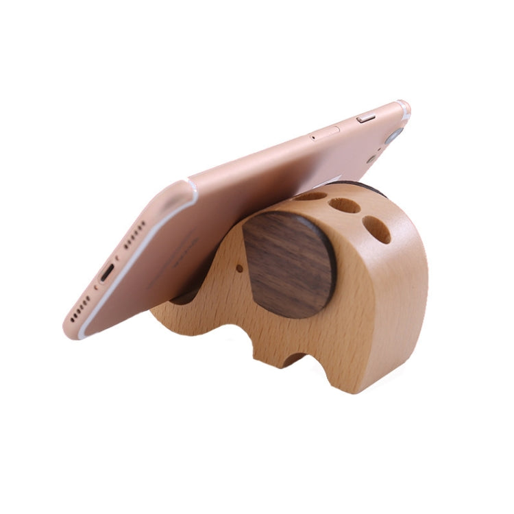 Wooden Mobile Phone Bracket Beech Lazy Mobile Phone Holder,Style: Elephants - Desktop Holder by buy2fix | Online Shopping UK | buy2fix