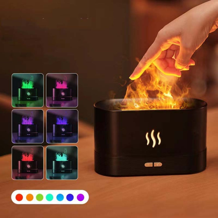7 Color Flame Aromatherapy Machine Home Office Desk Air Humidifier(Black) - Home & Garden by buy2fix | Online Shopping UK | buy2fix