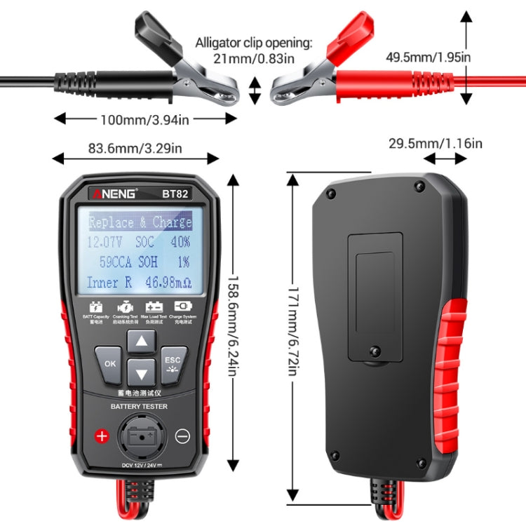 ANENG BT82 12V/24V Automobile Battery Life Detector - Consumer Electronics by ANENG | Online Shopping UK | buy2fix