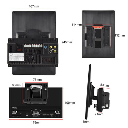 9520C Double Spindle 9.5 inch Vertical Screen Car MP5 Player, Style: Standard+8 Light Camera - In Car by buy2fix | Online Shopping UK | buy2fix