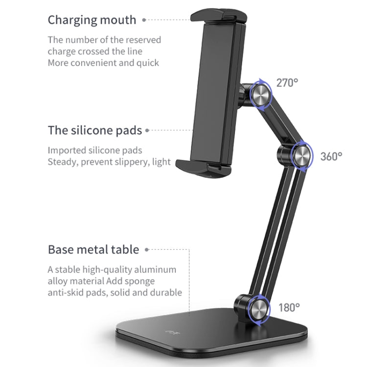 SSKY X27 Tablet Computer Desktop Mobile Phone Adjustable Support Frame, Style: Double Arms (White) - Desktop Holder by SSKY | Online Shopping UK | buy2fix