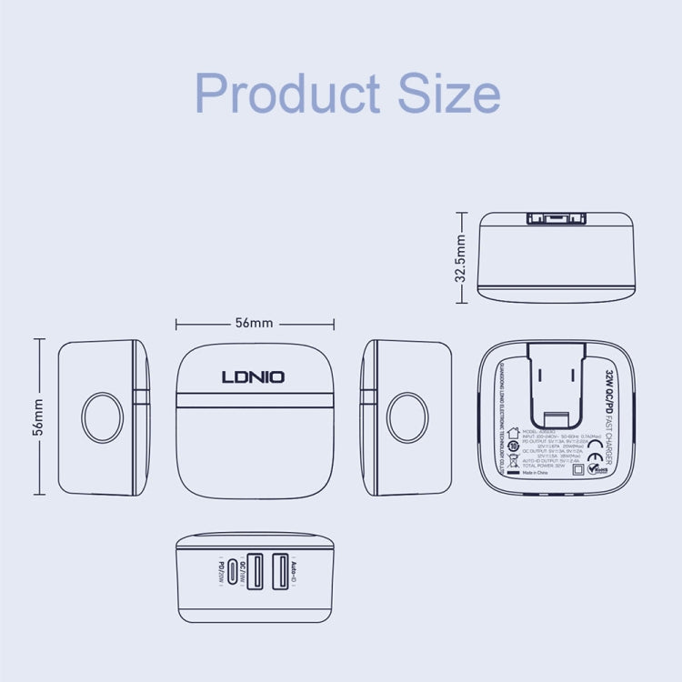 LDNIO A3513Q 32W QC3.0 3 USB Ports Phone Adapter UK Plug with Type-C Cable - USB Charger by LDNIO | Online Shopping UK | buy2fix