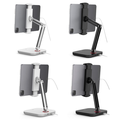 SSKY X38 Desktop Phone Tablet Stand Folding Online Classes Support, Style: Single Arm Charging Version (Black) - Desktop Holder by SSKY | Online Shopping UK | buy2fix