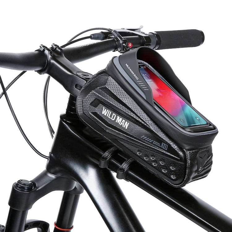 WILD MAN ES10X 1.2L Mountain Bicycle EVA Hard Shell Anti-Crash Front Bag(Black) - Bicycle Bags by WILD MAN | Online Shopping UK | buy2fix