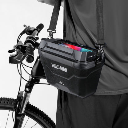 WILD MAN XT8 3L Bicycle EVA Hard Shell Touch Screen Waterproof Head Bag(Black) - Bicycle Bags by WILD MAN | Online Shopping UK | buy2fix