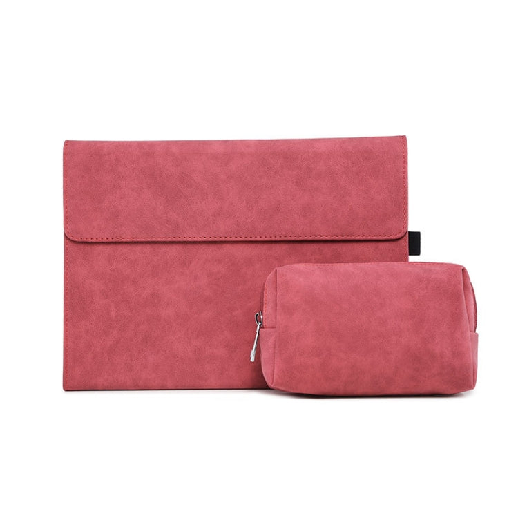 For Microsoft Surface Pro 8 Tablet Protective Case Holder(South African Sheepskin Red Case + Power Supply Bag) - Others by buy2fix | Online Shopping UK | buy2fix