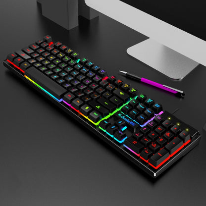 K-Snake K4 104 Keys Glowing Game Wired Mechanical Feel Keyboard, Cable Length: 1.5m, Style: Mixed Light Black Square Key - Wired Keyboard by buy2fix | Online Shopping UK | buy2fix