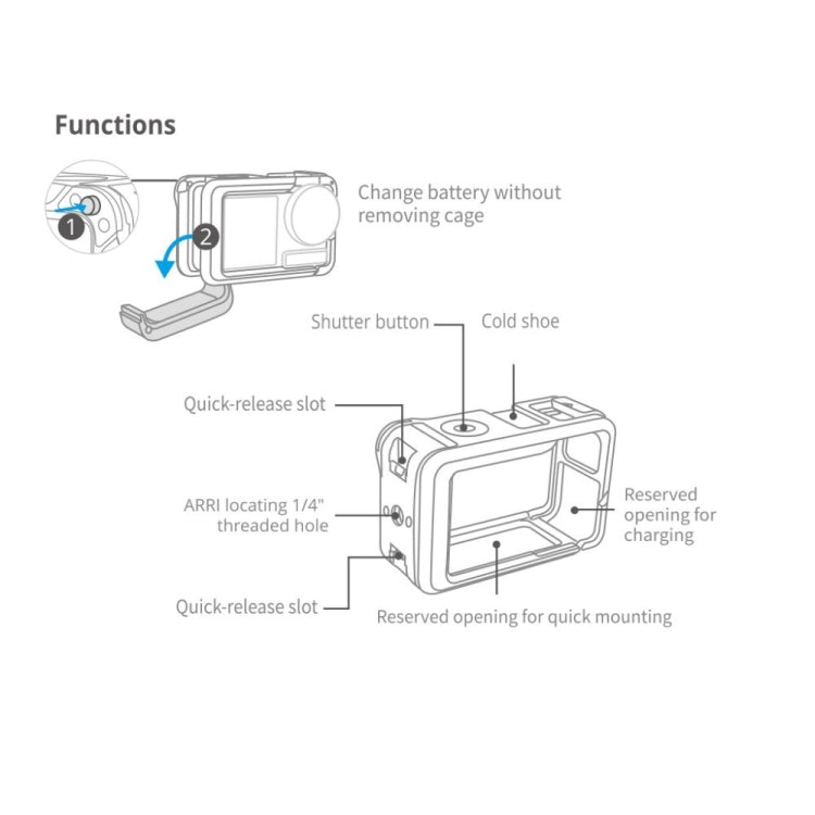 PGYTECH For DJI Osmo Action 3 Aluminum Alloy Camera Housing Shell Expansion Protective Frame - Protection Frame by PGYTECH | Online Shopping UK | buy2fix