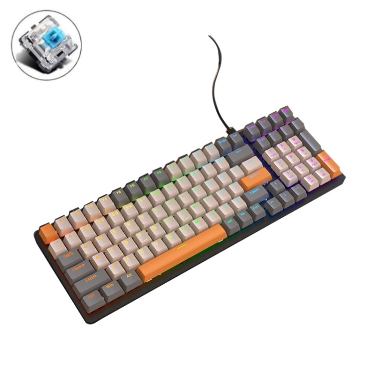 ZIYOU LANG  K3 100 Keys Game Glowing Wired Mechanical Keyboard, Cable Length: 1.5m, Style: Micro Light Version Green Axis - Wired Keyboard by ZIYOU LANG | Online Shopping UK | buy2fix