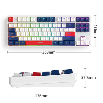 ZIYOU LANG K87 87-Keys Hot-Swappable Wired Mechanical Keyboard, Cable Length: 1.5m, Style: Red Shaft (White Ice Blue Light) - Wired Keyboard by ZIYOU LANG | Online Shopping UK | buy2fix