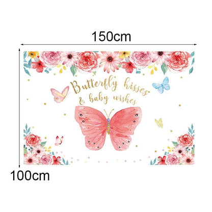 1.5m x 1m Butterfly Pattern Photography Backdrop Birthday Party Decoration Background Cloth(MDN11756) - Camera Accessories by buy2fix | Online Shopping UK | buy2fix