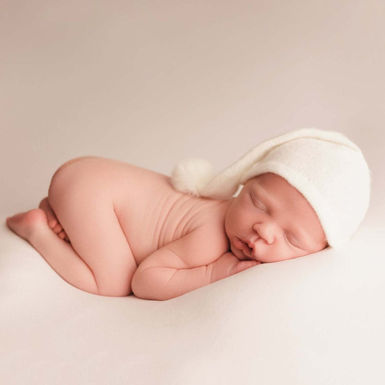 Newborn Photography Clothing Baby Photography Fur Ball Knitted Long Tail Hat(Taro Color) - Camera Accessories by buy2fix | Online Shopping UK | buy2fix