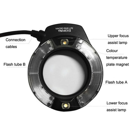 For Canon TTL Oral Insect Insect Teeth Ring Light YONGNUO YN-14EX II Macro Ring Flash Speedlite - Ring Light Flashes by YONGNUO | Online Shopping UK | buy2fix