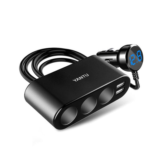 YANTU One Tow Three Car Digital Electronic Dual USB Cigarette Lighter, Specification: Voltage Monitor - In Car by YANTU | Online Shopping UK | buy2fix