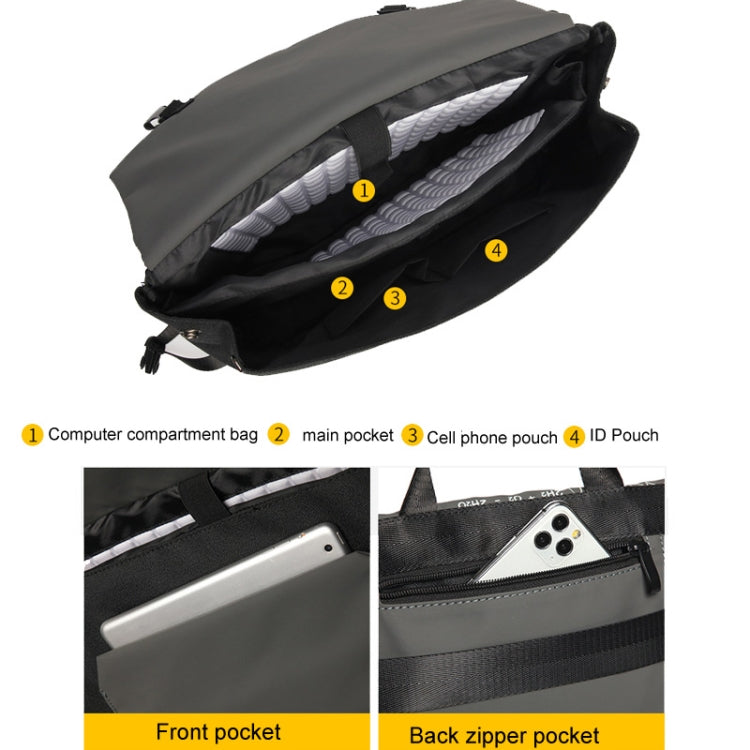 LUCKYBAT Laptop Bag Airbag Anti-drop Crossbody Handbag, Size: L 16 Inch(Pure Black) - 15.6 - 17 inch by buy2fix | Online Shopping UK | buy2fix