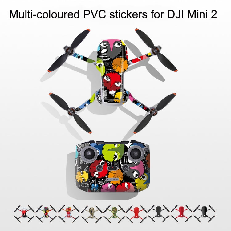 Sunnylife MM2-TZ452 For DJI Mini 2 Waterproof PVC Drone Body + Arm + Remote Control Decorative Protective Stickers Set(Drawing Black) - Stickers by Sunnylife | Online Shopping UK | buy2fix