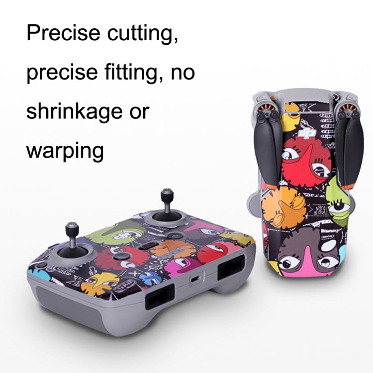 Sunnylife MM2-TZ452 For DJI Mini 2 Waterproof PVC Drone Body + Arm + Remote Control Decorative Protective Stickers Set(Drawing Black) - Stickers by Sunnylife | Online Shopping UK | buy2fix