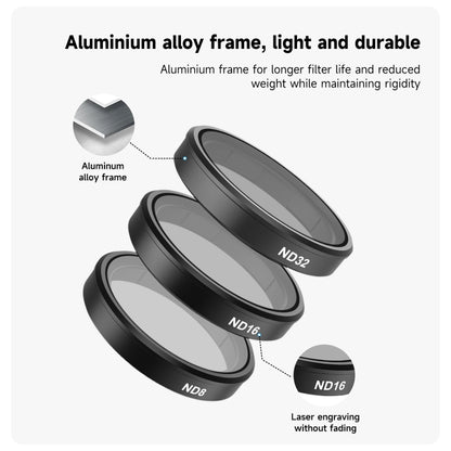 For DJI OSMO Action 3 / 4 TELESIN ND CPL Filter Set Aluminium Alloy Frame Lens(CPL+ND8/16/32 Set) - Lens Filter by TELESIN | Online Shopping UK | buy2fix