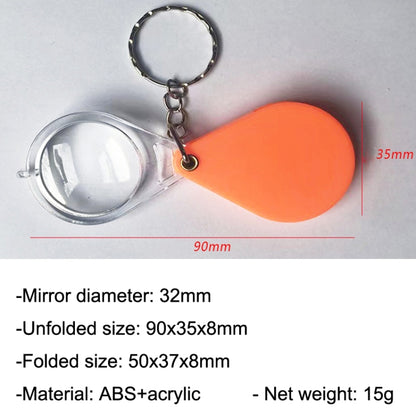 10pcs 10XFold Portable Home Students And Elderly People Hold HD Mini Magnifier Keychain(Orange) - Consumer Electronics by buy2fix | Online Shopping UK | buy2fix