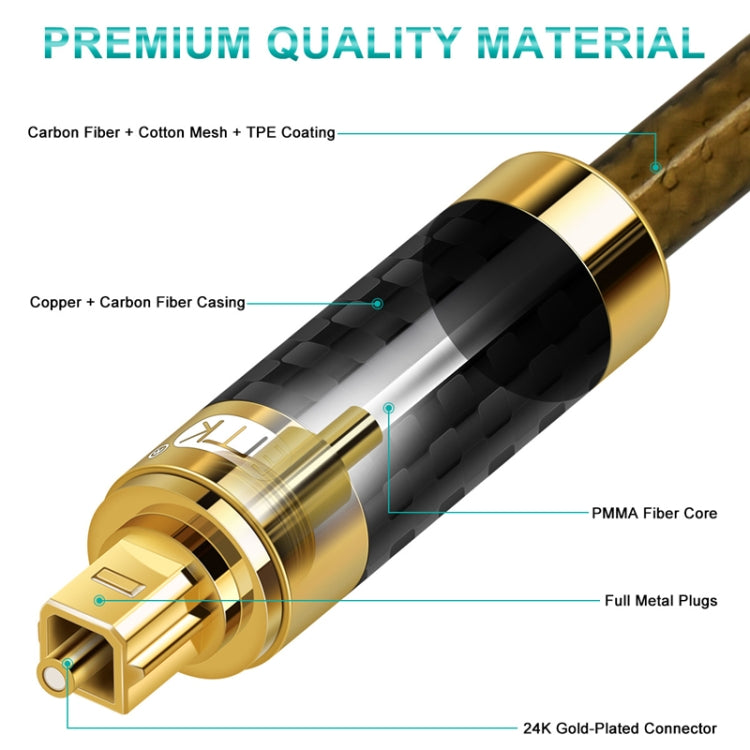 EMK GM/A8.0 Digital Optical Fiber Audio Cable Amplifier Audio Gold Plated Fever Line, Length: 10m(Transparent Coffee) -  by EMK | Online Shopping UK | buy2fix