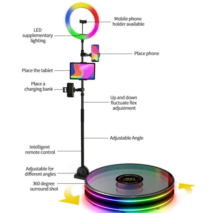 100cm Glass Type 360 Photo Booth Electric Rotating Small Stage For Parties and Weddings -  by buy2fix | Online Shopping UK | buy2fix