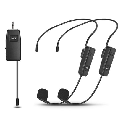 One For Two UHF Wireless Headset Microphone Lavalier Headset Amplifier - Consumer Electronics by buy2fix | Online Shopping UK | buy2fix