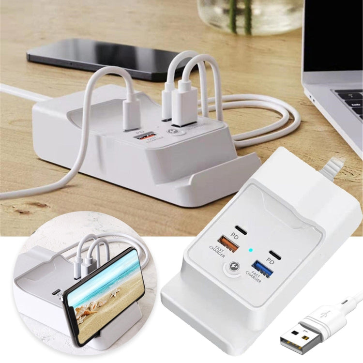 PD 20W Dual USB-C / Type-C + Dual USB 4-Port Fast Charging Hub For Smartphone Tablet USB Plug - Multifunction Charger by buy2fix | Online Shopping UK | buy2fix