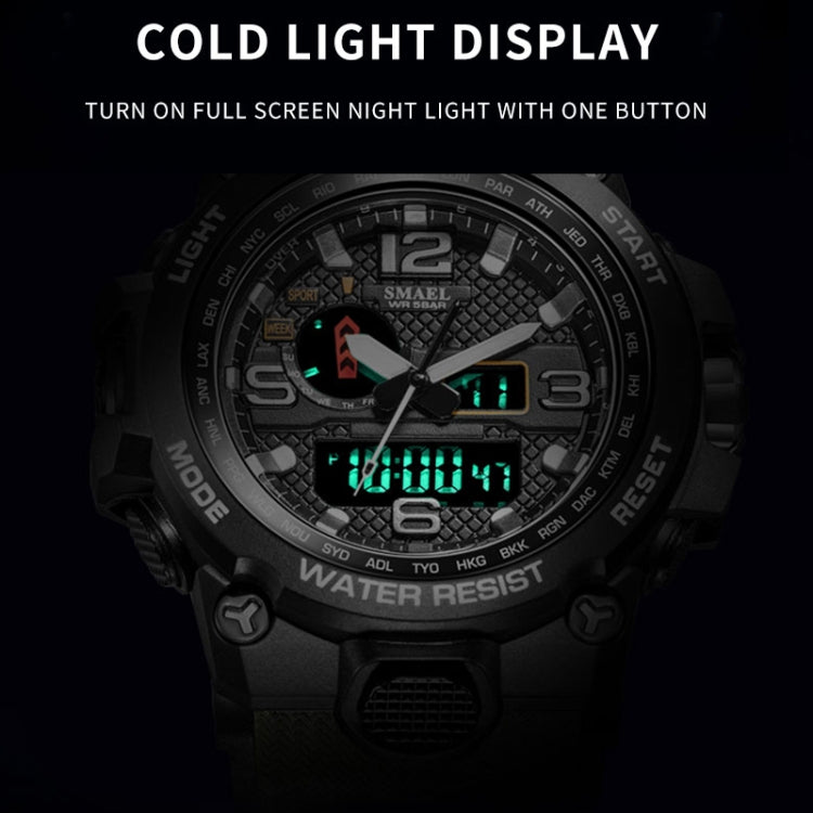 SMAEL 1545D Time Men Anti-falling Night Light Alarm Waterproof Sports Watch(Camouflage Orange) - Sport Watches by SMAEL | Online Shopping UK | buy2fix