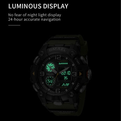 SMAEL 8055 Large Dial Sports Outdoor Waterproof Luminous Multifunctional Electronic Watch(Red) - Sport Watches by SMAEL | Online Shopping UK | buy2fix