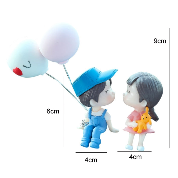 2pcs Car Ornament Ornament Lovely Kissing Couple Doll, Color: Pink White Kiss Couple - In Car by buy2fix | Online Shopping UK | buy2fix