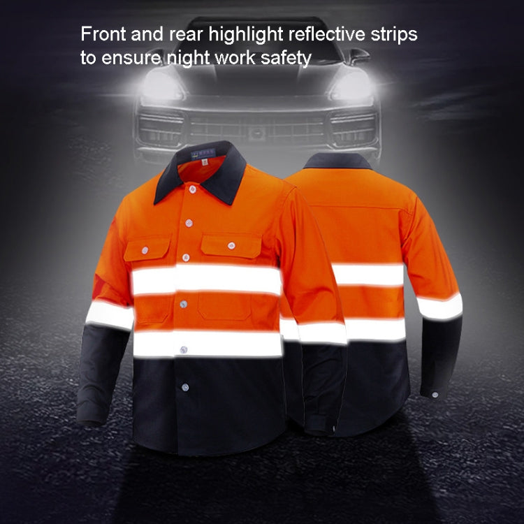 Pure Cotton Long-sleeved Reflective Clothes Overalls Work Clothes, Size: XL(Orange Top) - Workplace Safety Supplies by buy2fix | Online Shopping UK | buy2fix