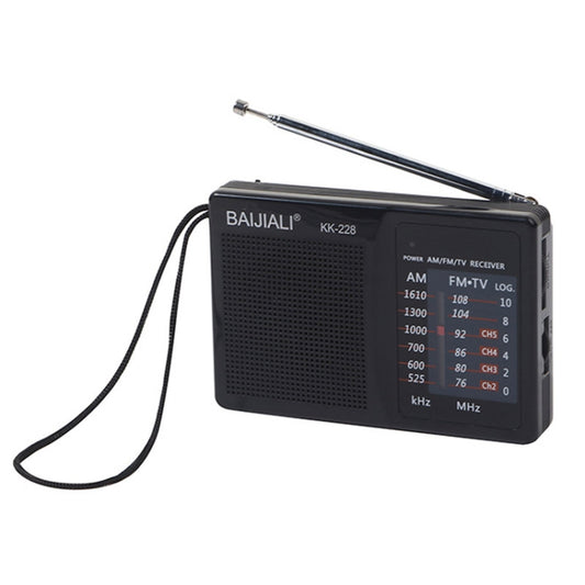 BAIJIALI BJL228 Retro Portable Two Band FM AM Radio Built-in Speaker(Black) - Consumer Electronics by BAIJIALI | Online Shopping UK | buy2fix