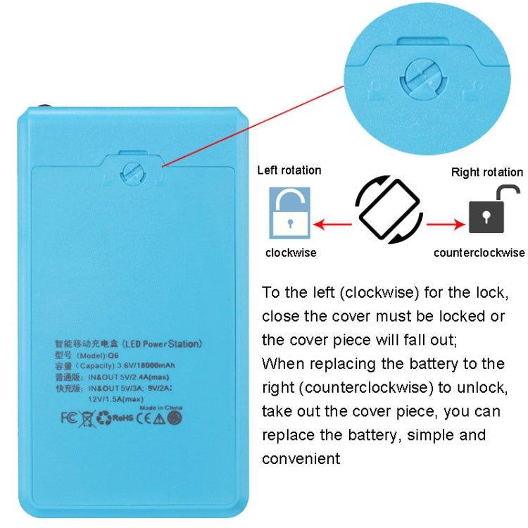 Q6 Removable 6 Sections 18650 Battery Box Charger Case, Style: Ordinary(Blue) - Consumer Electronics by buy2fix | Online Shopping UK | buy2fix