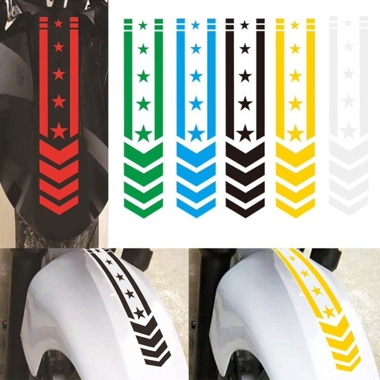 10pcs Motorcycle Car Fender Reflective Sticker Modified Decorative Waterproof Sticker Arrow Star(Black) - In Car by buy2fix | Online Shopping UK | buy2fix