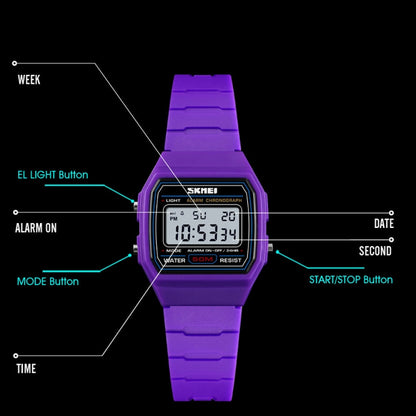 SKMEI 1460 Children Luminous Multifunctional Waterproof Thin Sports Watch(Pink Blue) - Sport Watches by SKMEI | Online Shopping UK | buy2fix